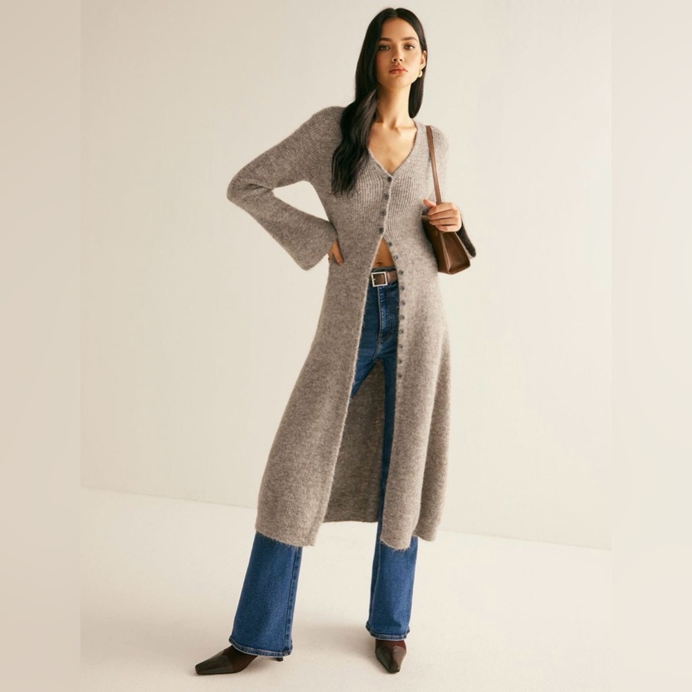 NWT Commense Stacking V-Neck Split Long Cardigan … - image 3